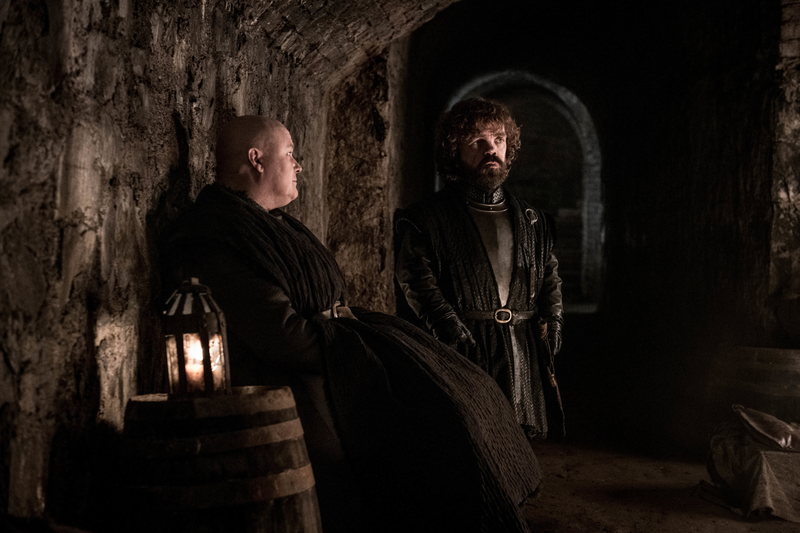 Varys (Conleth Hill) and Tyrion (Peter Dinklage), just chillin’ in the crypts of Winterfell.